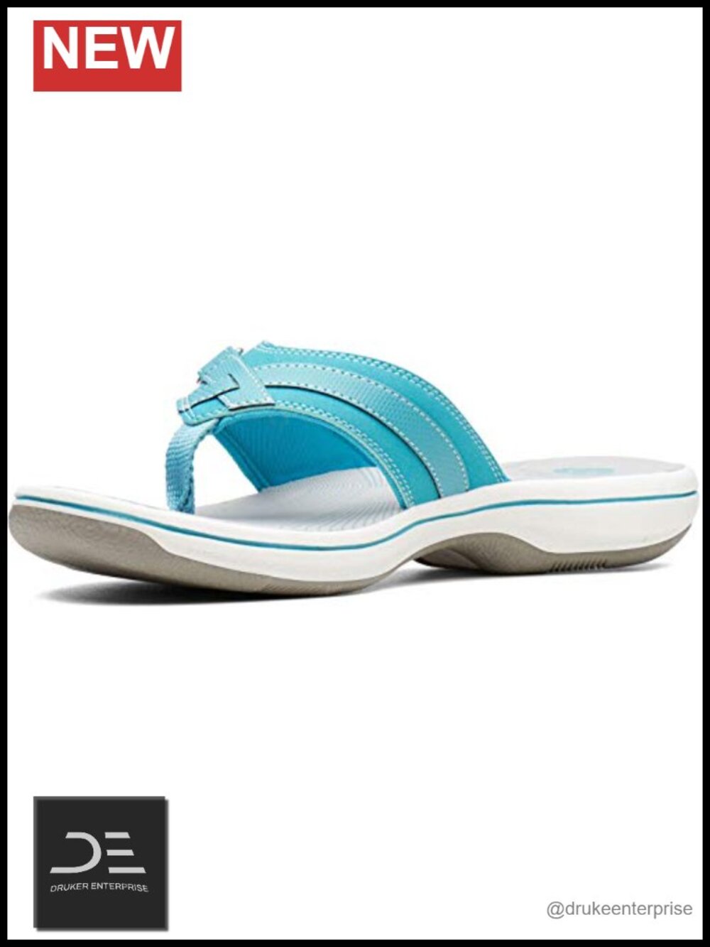 Clarks Women's Slippers - Lightweight Slip On Flip Flop with Rhinestone
